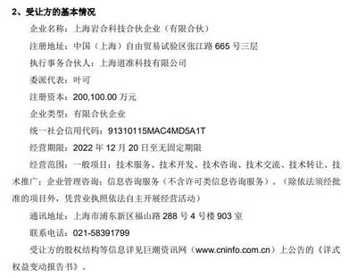 二三四五涨停引关注 上海岩合高溢价入主，技术转让背后的资本布局